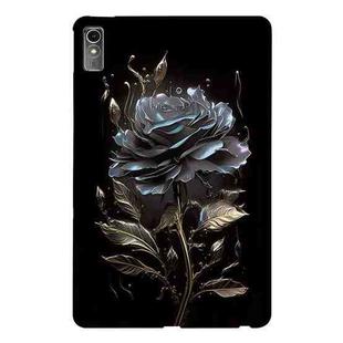 For Lenovo Tab M10 5G 2023 Color Painting Pattern Smart Tablet TPU Case(Black Rose)