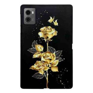 For Lenovo Legion Y700 2023 Golden Rose Pattern Smart Tablet TPU Case(Black)