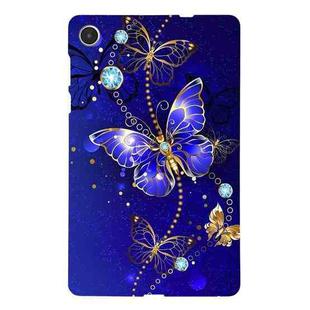 For Lenovo Tab M8 4th Gen Color Painting Pattern Smart Tablet TPU Case(Blue Butterfly)