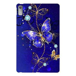 For Lenovo Tab P11 Gen 2 Color Painting Pattern Smart Tablet TPU Case(Blue Butterfly)