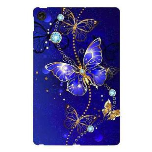 For Lenovo Tab M10 Plus 3rd Gen Color Painting Pattern Smart Tablet TPU Case(Blue Butterfly)