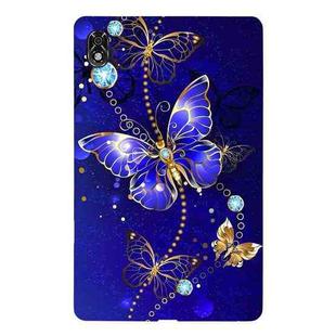 For Lenovo Legion Y700 Color Painting Pattern Smart Tablet TPU Case(Blue Butterfly)