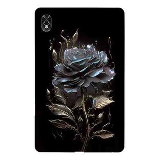 For Lenovo Legion Y700 Color Painting Pattern Smart Tablet TPU Case(Black Rose)