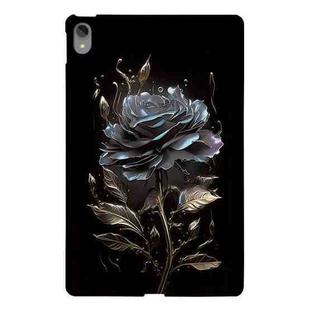 For Lenovo Xiaoxin Pad Plus 2021  Color Painting Pattern Smart Tablet TPU Case(Black Rose)