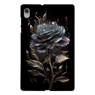 For Lenovo M10 Plus Color Painting Pattern Smart Tablet TPU Case(Black Rose)