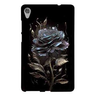 For Lenovo Tab M8 HD Color Painting Pattern Smart Tablet TPU Case(Black Rose)