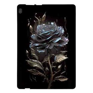 For Lenovo Tab M10 Color Painting Pattern Smart Tablet TPU Case(Black Rose)