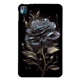 For Nokia T10 Color Painting Pattern Smart Tablet TPU Case(Black Rose)