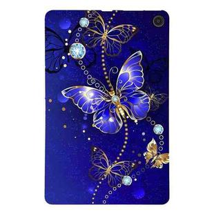 For Amazon Fire Max 11 Color Painting Pattern Smart Tablet TPU Case(Blue Butterfly)