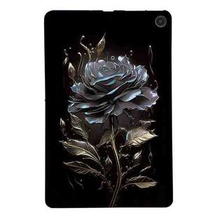 For Amazon Fire Max 11 Color Painting Pattern Smart Tablet TPU Case(Black Rose)