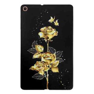 For Samsung Galaxy Tab A 10.1 (2019) Color Painting Pattern Smart Tablet TPU Case(Golden Rose)