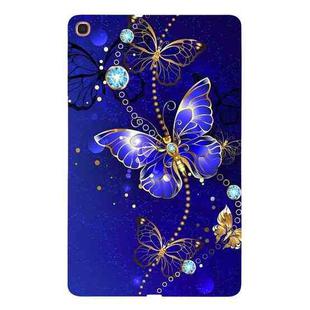 For Samsung Galaxy Tab A 10.1 (2019) Color Painting Pattern Smart Tablet TPU Case(Blue Butterfly)