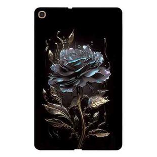 For Samsung Galaxy Tab A 10.1 (2019) Color Painting Pattern Smart Tablet TPU Case(Black Rose)