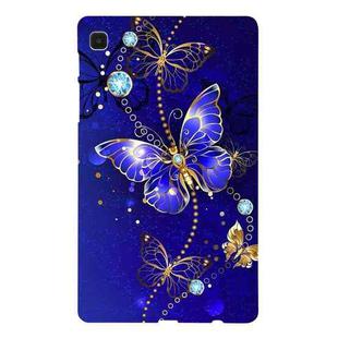 For Samsung Galaxy Tab A7 Lite Color Painting Pattern Smart Tablet TPU Case(Blue Butterfly)