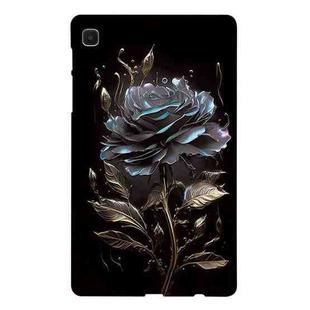 For Samsung Galaxy Tab A7 Lite Color Painting Pattern Smart Tablet TPU Case(Black Rose)