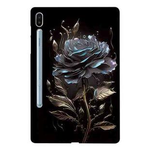 For Samsung Galaxy Tab S6 Color Painting Pattern Smart Tablet TPU Case(Black Rose)