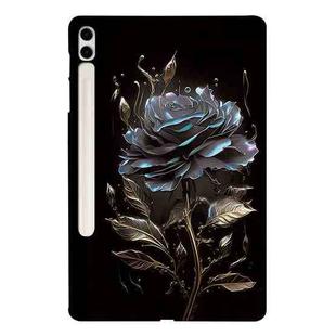 For Samsung Galaxy Tab S7+ / S8+ Color Painting Pattern Smart Tablet TPU Case(Black Rose)