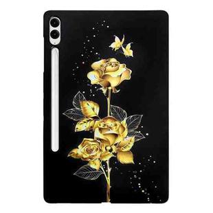 For Samsung Galaxy Tab S9+ / S9 FE+ Color Painting Pattern Smart Tablet TPU Case(Golden Rose)