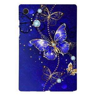 For Samsung Galaxy Tab A8 10.5 2021 Color Painting Pattern Smart Tablet TPU Case(Blue Butterfly)