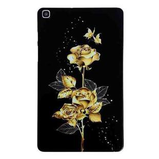 For Samsung Galaxy Tab A 8.0 2019 Color Painting Pattern Smart Tablet TPU Case(Golden Rose)