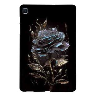 For Samsung Galaxy Tab S6 Lite 2024 / 2022 Color Painting Pattern Smart Tablet TPU Case(Black Rose)