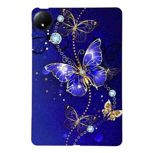 For Redmi Pad SE 8.7 4G Color Painting Pattern Smart Tablet TPU Case(Blue Butterfly)