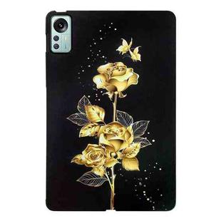 For Xiaomi Pad 5 Pro 12.4 Color Painting Pattern Smart Tablet TPU Case(Golden Rose)