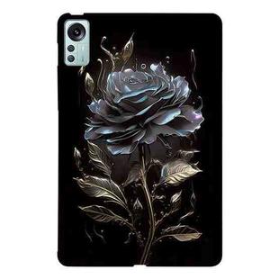 For Xiaomi Pad 5 Pro 12.4 Color Painting Pattern Smart Tablet TPU Case(Black Rose)