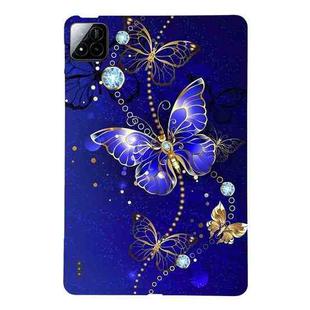For Xiaomi Pad 7 / Pad 7 Pro Color Painting Pattern Smart Tablet TPU Case(Blue Butterfly)