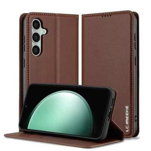 For Samsung Galaxy S23+ 5G LC.IMEEKE L1 Series Frosted Fine Texture PU Phone Case(Brown)