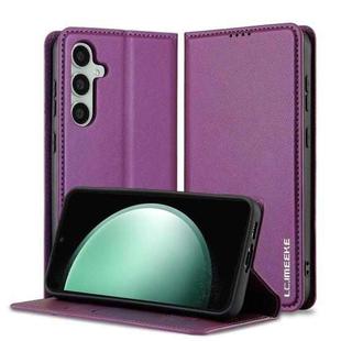 For Samsung Galaxy S23 FE 5G LC.IMEEKE L1 Series Frosted Fine Texture PU Phone Case(Purple)