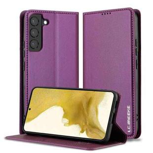 For Samsung Galaxy S21+ 5G LC.IMEEKE L1 Series Frosted Fine Texture PU Phone Case(Purple)