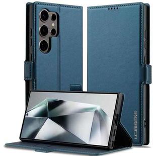 For Samsung Galaxy S25 Ultra 5G LC.IMEEKE L1 Series Frosted Fine Texture PU Phone Case(Blue)