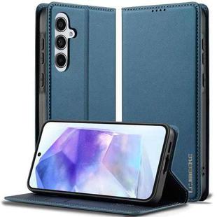 For Samsung Galaxy S25+ 5G LC.IMEEKE L1 Series Frosted Fine Texture PU Phone Case(Blue)