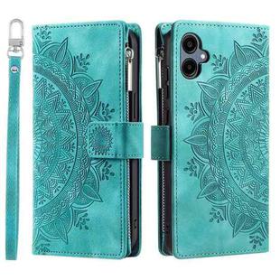 For Samsung Galaxy A07 4G Multi-Card Totem Zipper Leather Phone Case(Green)