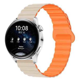 20mm Two Color Magnetic Silicone Watch Band(Starlight Orange)