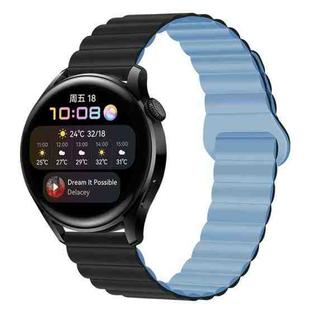 20mm Two Color Magnetic Silicone Watch Band(Black Lake Blue)