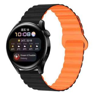 20mm Two Color Magnetic Silicone Watch Band(Black Orange)