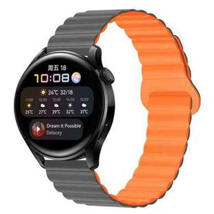 20mm Two Color Magnetic Silicone Watch Band(Grey Orange)