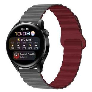 20mm Two Color Magnetic Silicone Watch Band(Grey Wine Red)