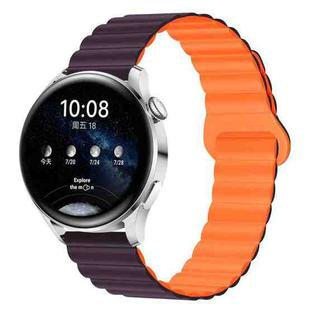 20mm Two Color Magnetic Silicone Watch Band(Berry Purple Orange)