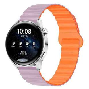 20mm Two Color Magnetic Silicone Watch Band(Light Purple Orange)