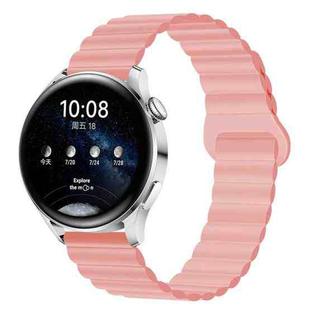 20mm Solid Color Magnetic Silicone Watch Band(Pink)