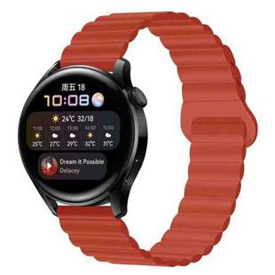 20mm Solid Color Magnetic Silicone Watch Band(Orange Red)