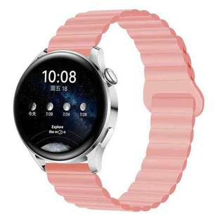 22mm Solid Color Magnetic Silicone Watch Band(Pink)