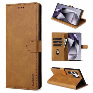 For Samsung Galaxy S22 Ultra 5G N.BEKUS CSJ-P1 Solid Color Leather Phone Case(Brown)