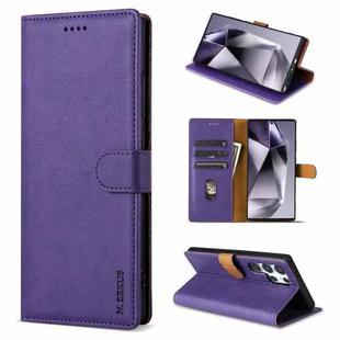 For Samsung Galaxy S22 Ultra 5G N.BEKUS CSJ-P1 Solid Color Leather Phone Case(Purple)