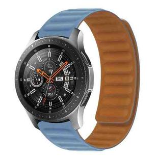 20mm Contrast Color Magnetic Silicone Watch Band(Mist Blue)