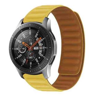 20mm Contrast Color Magnetic Silicone Watch Band(Light Yellow)