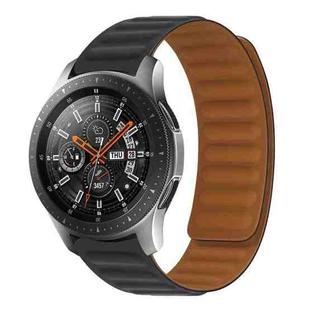 20mm Contrast Color Magnetic Silicone Watch Band(Black)